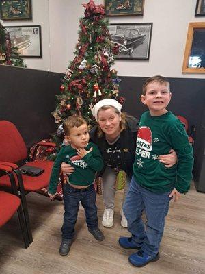 CHRISTMAS AT THE OP WITH MY TWO LITTLE FAVORITE MEN, Mason AND Benjamin .