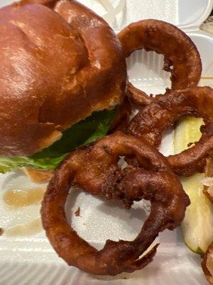 Don't or onion ring , they burn them. Check your food before they leave