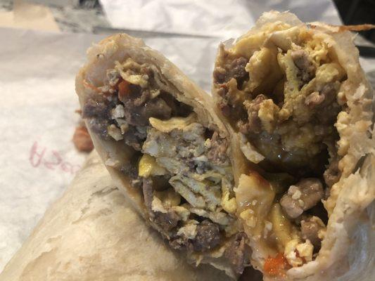 Regular Steak and Eggs Breakfast Burrito