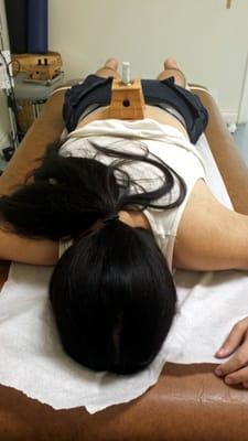 Acupuncture treatment on table