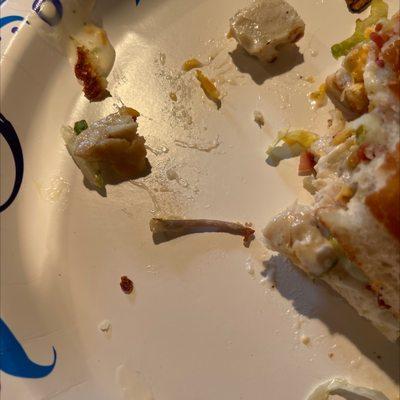 Definitely just found a chicken bone in my chicken bacon ranch grinder...thank god i wasn't super hungry and eating fast.