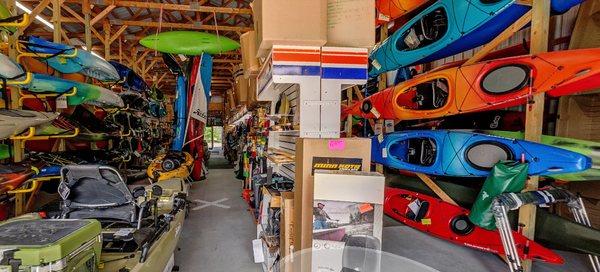 Over 500 kayaks, stand-up paddleboards, canoes, etc.