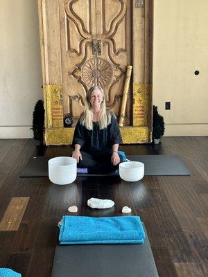 Me preparing to take a guest on a guided meditation!