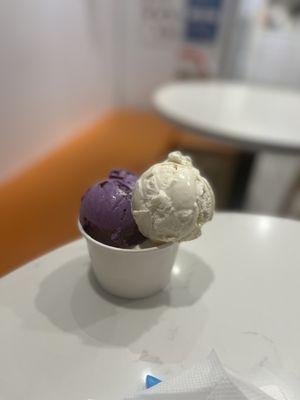 triple scoop ice cream ube ice cream jasmine milk tea ice cream honey osmanthus oolong ice cream