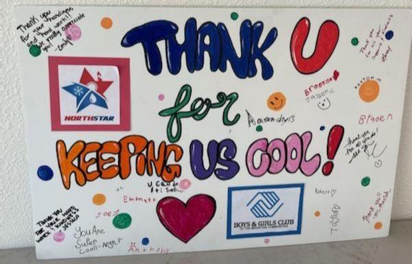 A little thank you from the kids and staff at the boys and girls club