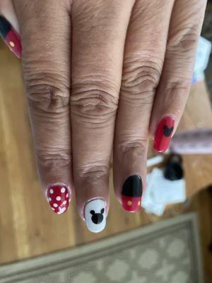 Kim took the time to create my Disney nails!  She did an amazing job!