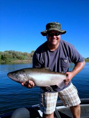 Chris with a nice bright #SacRiver #KingSalmon.....