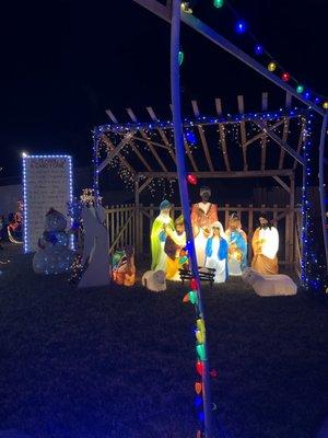 Nativity scene on the South side of the lawn.