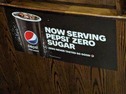 New serving Pepsi Zero Sugar