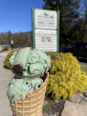 Mint ice cream cone