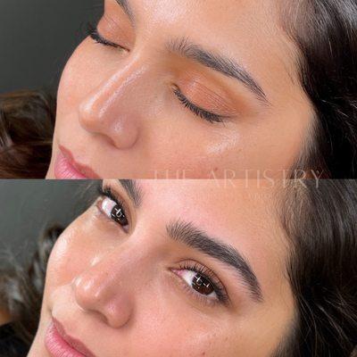 Nano Realism by Priscilla. Before and right after treatment