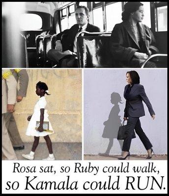 A rendering of historical moments in Black women's struggle for equality and justice in the USA.