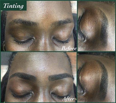 Tinting gives the brow a fuller effect and lasts up to two weeks!