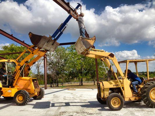 We built our shop with steel bones, for a long lasting future for years and years to come (summer 2013).