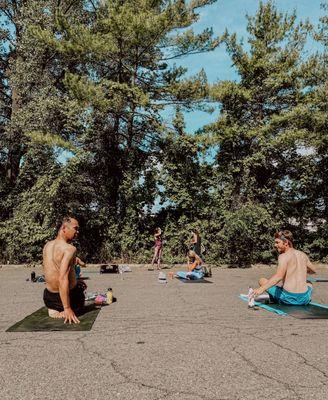 Outdoor morning yoga