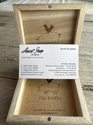 Ascot Shop Biz Card - Alan Alzona