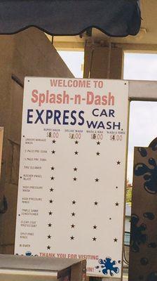 Express Wash Prices.