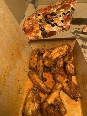 Wolfpack pizza and buff wings