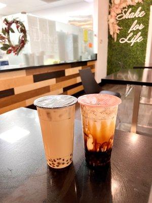 Hokkaido Black Milk Tea and Monster Bobo Latte