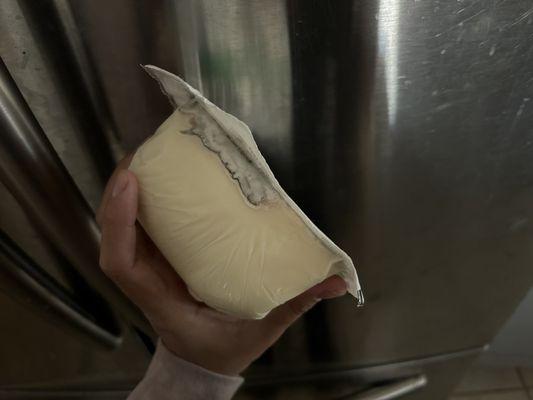 Mold in new cheese