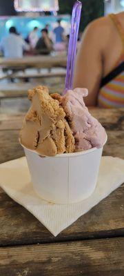 Strawberry milk + coffee gelato