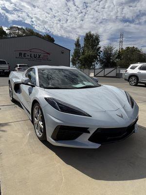 2021 Chevy Corvette Stingray with a minor bumper repair.