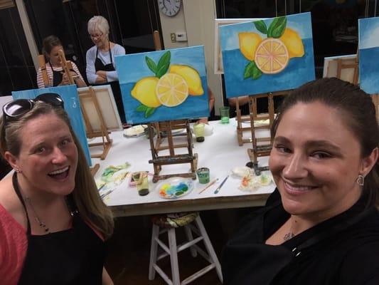 So much fun!!! Girls night with wine, food, paint and great company. Such a great experience.