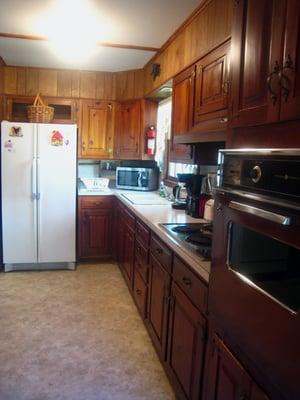 Large fully equipped kitchen in House Eleven at Aqua Casa Vacation Homes, Chautauqua, NY.