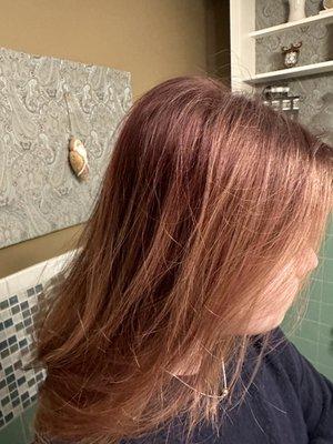 my half maroon hair....