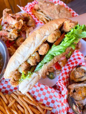 Oyster Po' Boy in our custom-made French Baguette