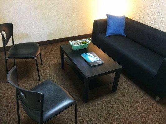 Exam rooms are relaxing and comfortable.