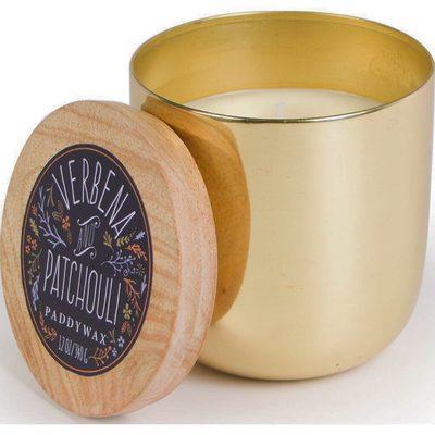 We carry Paddywax Candles. They are a soy wax blend & hand poured in Nashville, TN.  Verbena & Patchouli- $28