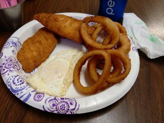 Catfish basket and an egg.