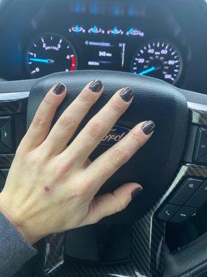 Sparkle black manicure