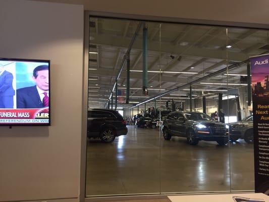 Glass walls to the service floor so you can watch everything!