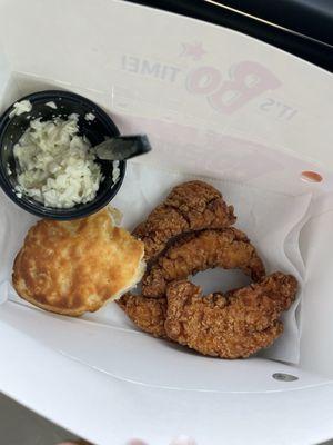 4 chicken tender meal with side of coleslaw