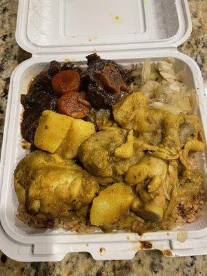 Sm Oxtail Combination with Curry Chicken