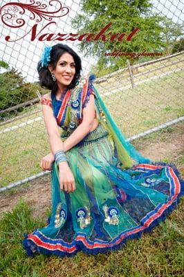 Funky lehenga saree, with amazing color combination