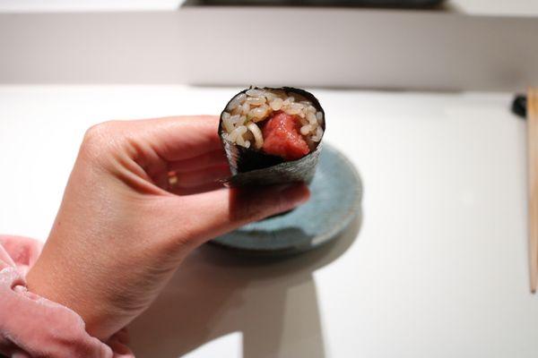 Fatty tuna hand roll