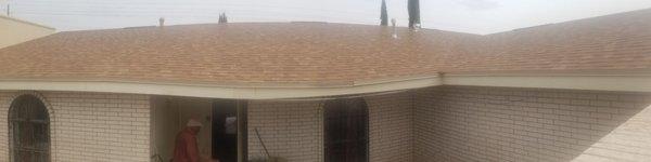 Roof with new shingles, but unrepaired structural damage.