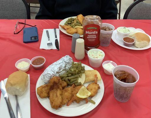 Sampler platters and drinks.