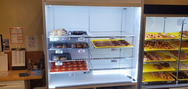 Morning bakery display.