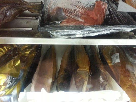 All the best  selection of smoked fish.