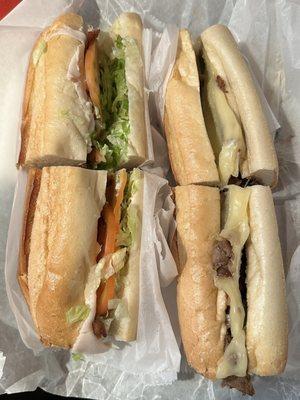 Turkey Club & Philly Cheesesteak Heroes