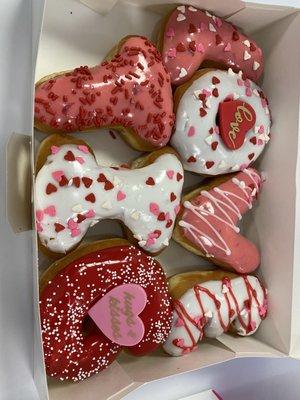 Half Dozen Fancy Donuts Valentines themed