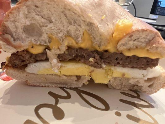 Sausage Egg And Cheese bagel