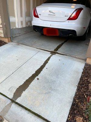 Oil leaked all over my driveway and into my garage.