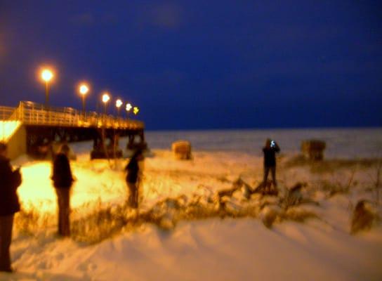 Frozen Lake Erie 250 feet deep