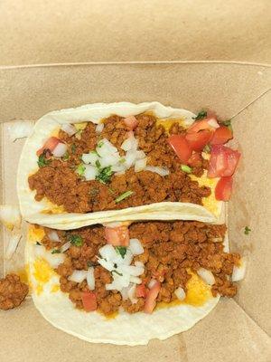 Vegan chorizo tacos