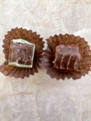 A Bite of Fannie May's MINT MELTAWAYS  YUMMY Milk Chocolates with a Mint Center & Creamy Green Pastels 100th Year in 2020